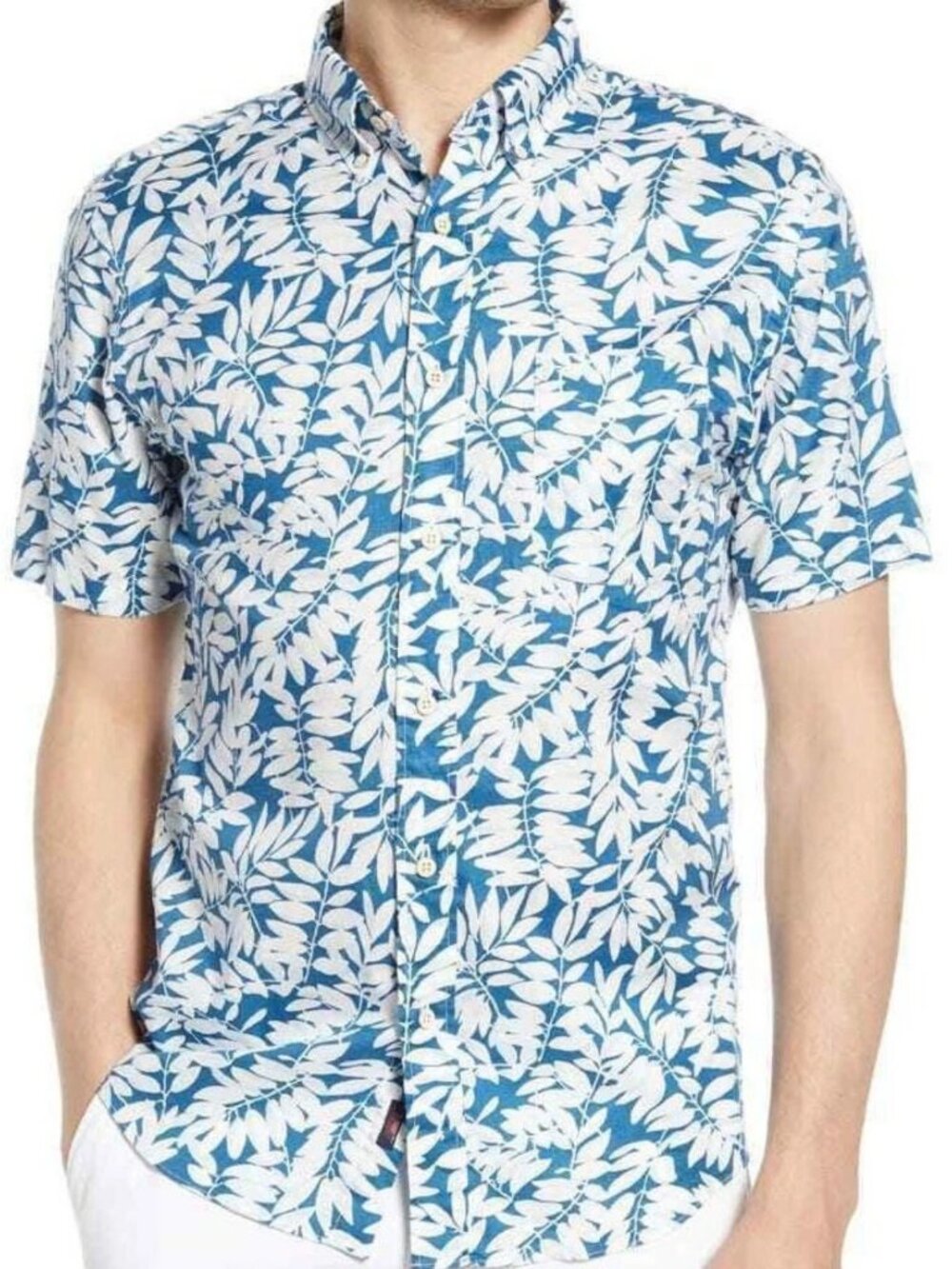Faherty Brand Mens Reverse Print Blue Floral Hawaiian Camp Shirt XXL 2XL NWTNEW